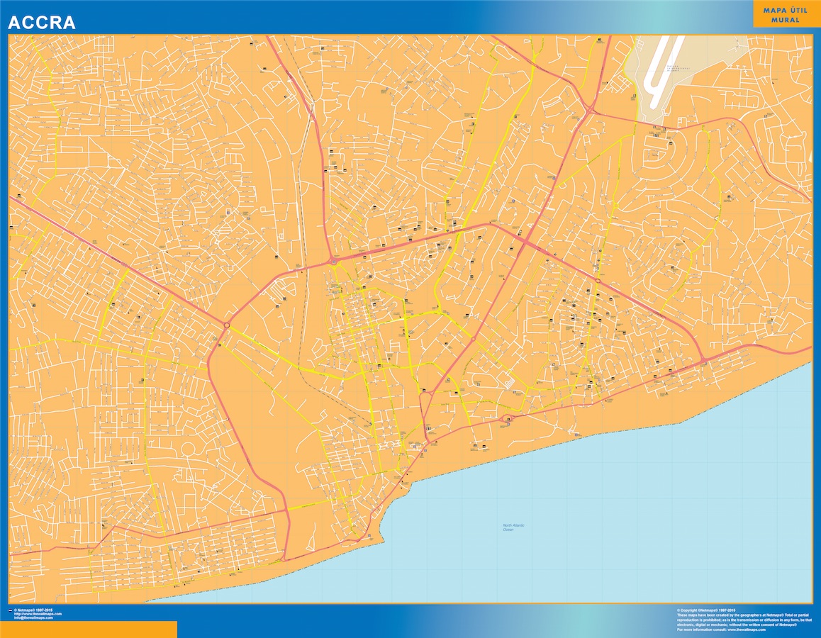 Accra Map | Ireland Wall maps of countries of the World